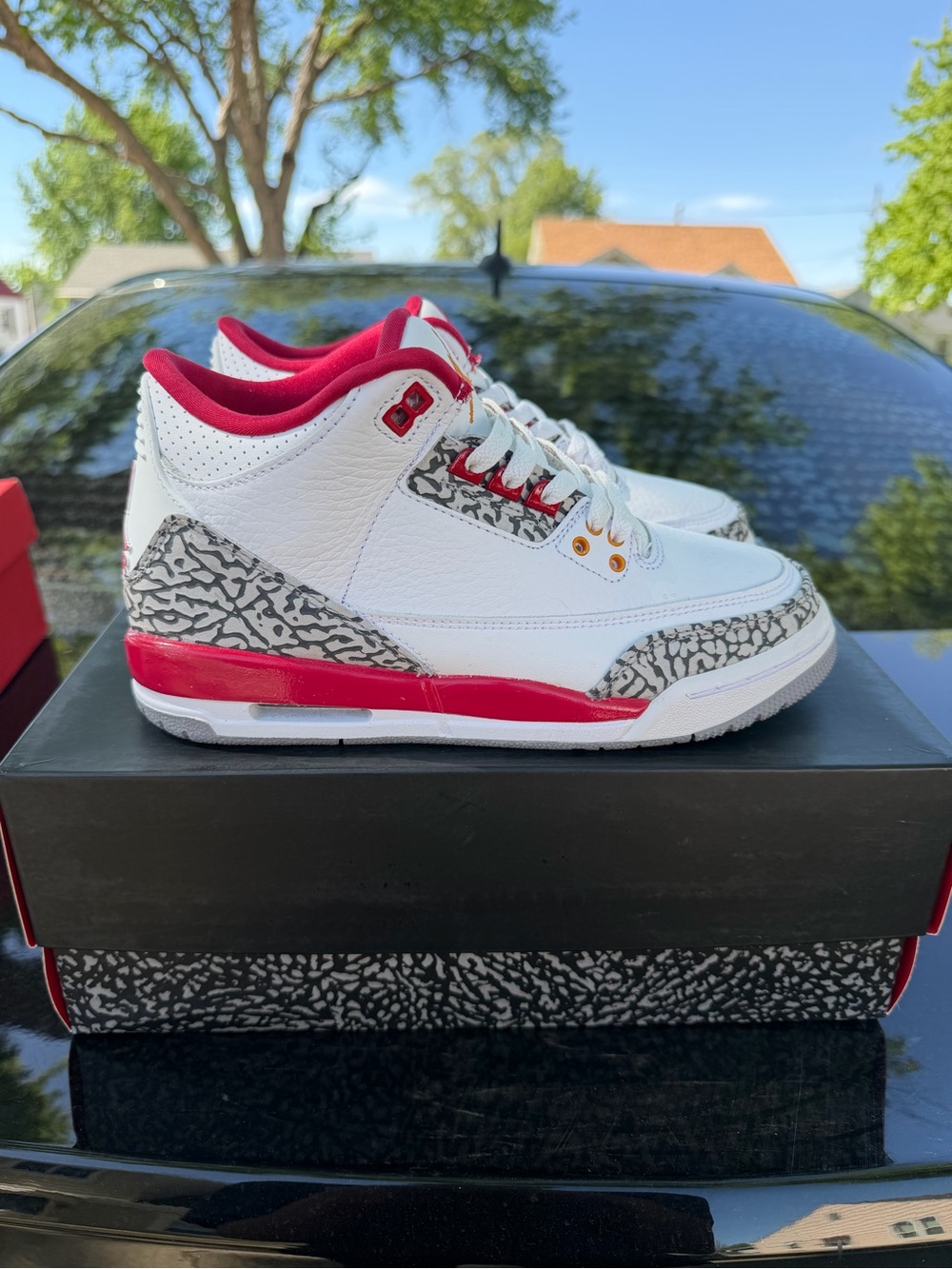 Jordan 3 Cardinal (GS) - Picture 3 of 6
